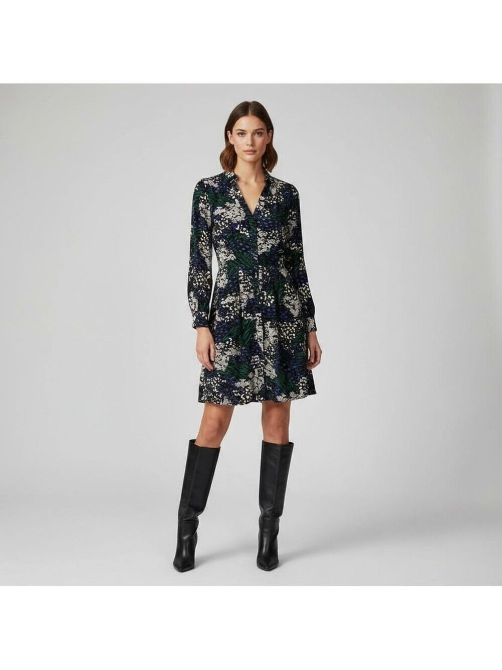 Veronica Beard Silk Blend Floral Dress Size 10 Lined Long Sleeve - Picture 1 of 10